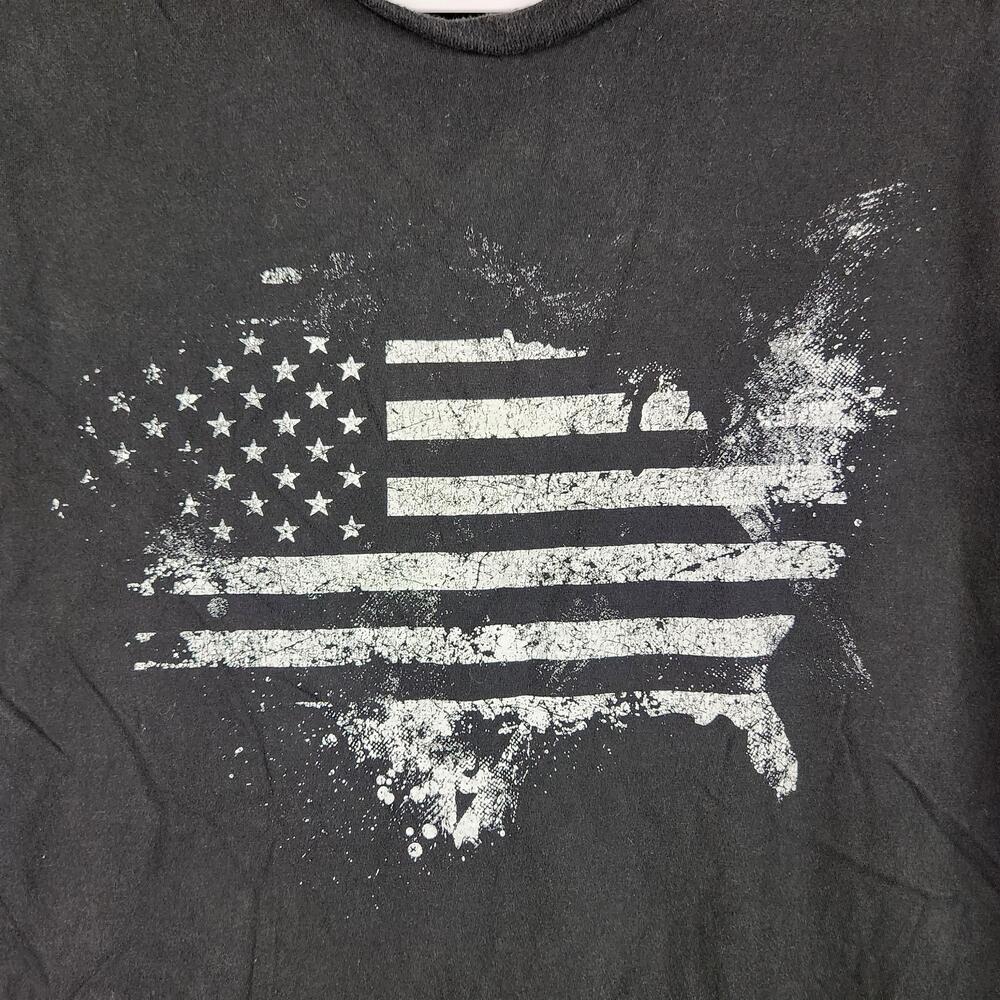 Grunt Style Shirt Mens Large Black USA American Flag Patriotic Graphic Military